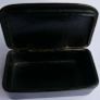 Mid 1800s Victorian Black Lacquer Papier Mache Abalone Inlay Snuff Box Image 6