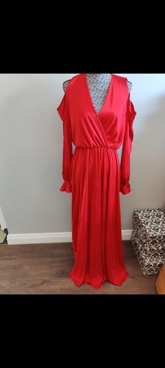 New red satin special occasion dress size Medium