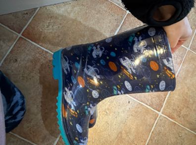 Kids space print wellies - size 12