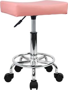NEW SALE | Square Rolling Stool PU Leather Height Adjustable Swivel Massage SPA Salon Stools Task Chair with Wheels