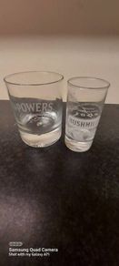 powers whiskey tumbler, and bushmills glass ,buyer collects or pays postage thank you,,good condition see pictures for condition,,take as is,