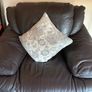 Chocolate brown leather couch Image 2