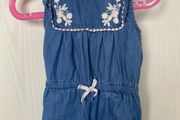 Denim summer jumpsuits with embroidered details