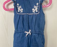 Denim summer jumpsuits with embroidered details