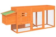Chicken Coop Brown 204x50x84 cm Solid Wood Pine