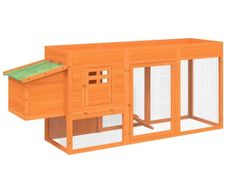 Chicken Coop Brown 204x50x84 cm Solid Wood Pine