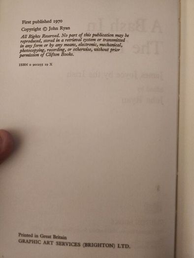 A Bash In The Tunnel. Edited By John Ryan. First Edition Hardback With Dustjacket In Good Condition.