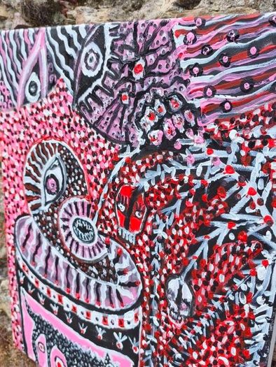 ZOMBIES AND TV  Original Acrylic Painting | They Fight for the Future #69