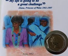 Lady Diana in India BUNC 1993 50p coin stamp cover