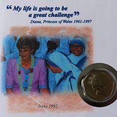 Lady Diana in India BUNC 1993 50p coin stamp cover