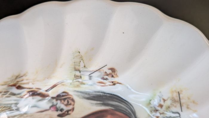 F Gray & Sons Fox Hunting 31cm Oval Platters Horse & Hound Vintage