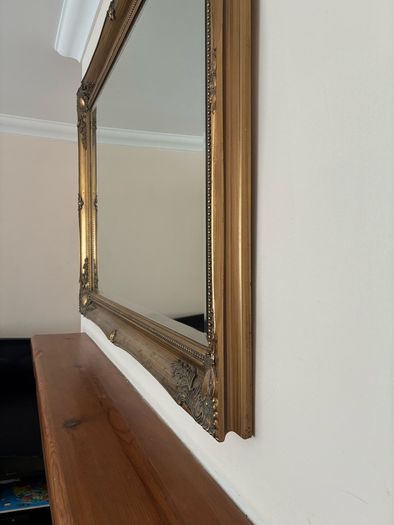 Ornate antique overmantel mirror