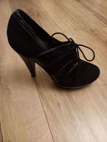 Suede & Patent Leather Heels