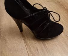 Suede & Patent Leather Heels