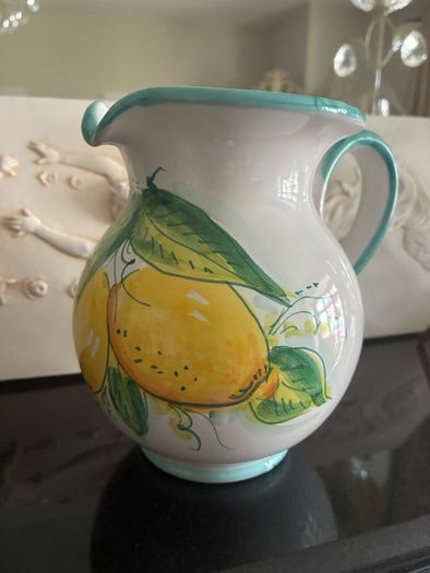 Handpainted Sorrento Ceramic pitcher signed