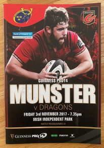 2017 Munster v Newport Gwent Dragons - Guinness PRO 14 Programme
