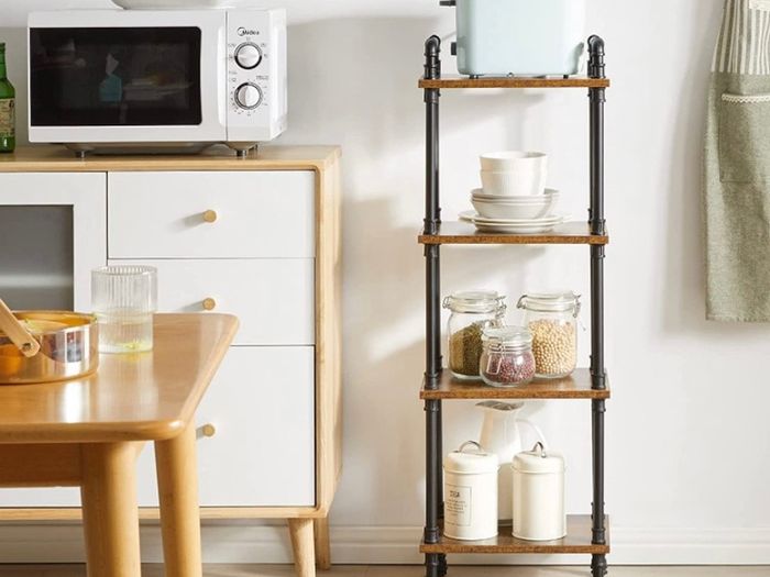 Ladder Shelf,4-Tier Storage Shelves,Small Bookshelf,Shelving Unit with Metal Frame,Vintage Industrial Plant Display Stand,Bookcase for Living Room, Home Office (FREE POSTAGE)
