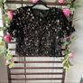 top bnwot elli white top size large black occasion wear top with embellishment Image 3
