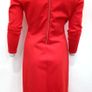 NWT Karen Millen Bright Poppy Red Strong Shoulder Eyelet Ponte Dress Image 7