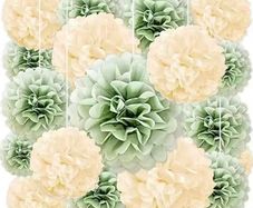Sage green paper flower ball