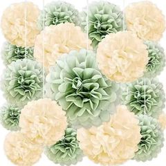 Sage green paper flower ball