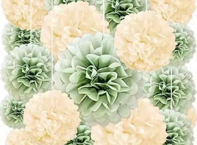 Sage green paper flower ball