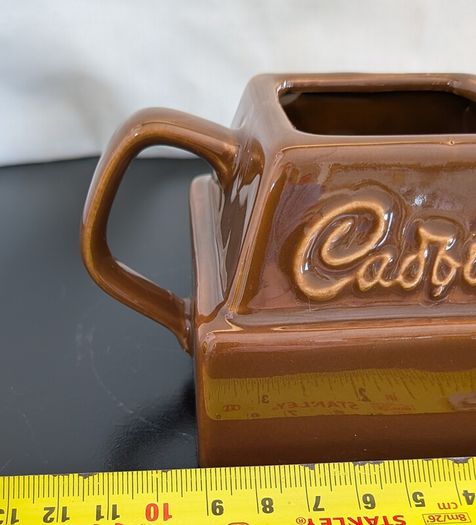 Cadbury Ceramic Advertising Pot Brown Glazed Vintage