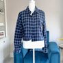 Girls Long Sleeved Blue Checkered Shirt from Primark Image 5