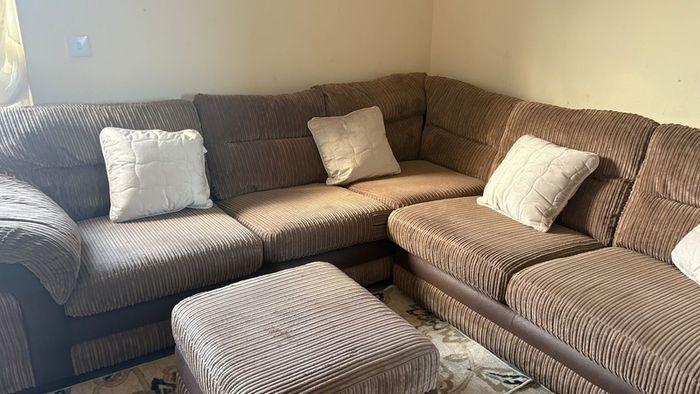 Large Corner Sofa + Matching Footstool