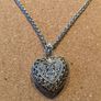 Silver necklace with locket pendant heart Image 2