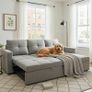 Silver Grey Corner Sofa Bed Storage/Free delivery Image 5