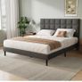 King Bed Frame, Easy Assembly, Sturdy Wooden Slat Image 3