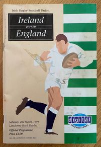 Very Rare 1991 Ireland v England - Five Nations Championship Programme