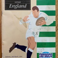 Very Rare 1991 Ireland v England - Five Nations Championship Programme