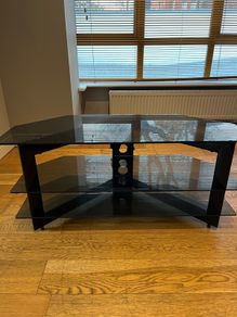 Black Glass TV Stand