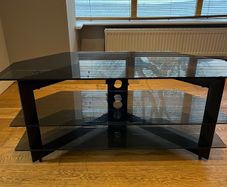 Black Glass TV Stand