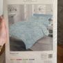 Blue bedroom duvet with white dotted leaves Image 2