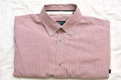 EXCLUSIVE Zegna Sport Plaid Shirt Men Adult L Orange White Long Sleeve