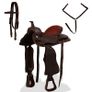 Western Saddle, Headstall&Breast Collar Real Leather 17" Brown Image 2