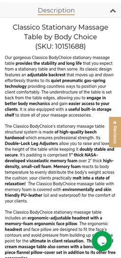 Fabulous stationary Massage table