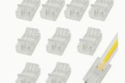 10pcs of LED Strip Connectors, Transparent Solderless LED Adapter Connectors Suitable for Strip Lights, Featuring Seamless Track Lighting Connectors (2 Pins, 8 Mm)