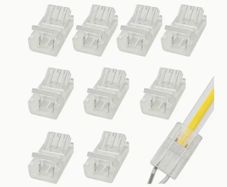 10pcs of LED Strip Connectors, Transparent Solderless LED Adapter Connectors Suitable for Strip Lights, Featuring Seamless Track Lighting Connectors (2 Pins, 8 Mm)