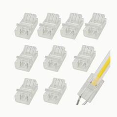 10pcs of LED Strip Connectors, Transparent Solderless LED Adapter Connectors Suitable for Strip Lights, Featuring Seamless Track Lighting Connectors (2 Pins, 8 Mm)