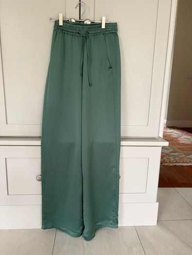 Danish designer Summum loose fit sea green shimmery flowy trousers brand new