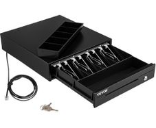 Cash Register Drawer, 33 cm 12 V, for POS System with 4 Bill 5 Coin Cash Tray, Removable Coin Compartment & 2 Keys Included, RJ11/RJ12 Cable for Supermarket, Bar,