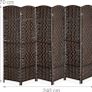 Folding Room Divider, 6-Piece Privacy Screen, H x W: 170 x 240 cm, Brown Image 4