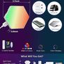 Hexagon Lights Gaming - 8 Pack RGB Led Hex Light Panels Hexagon Smart Wall Lights Sync to Music for Room Bar Decor Gaming Setup (FREE POSTAGE) Image 2