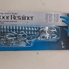Spring and chain Door retainer. Absorbs Shock from Wind gusts