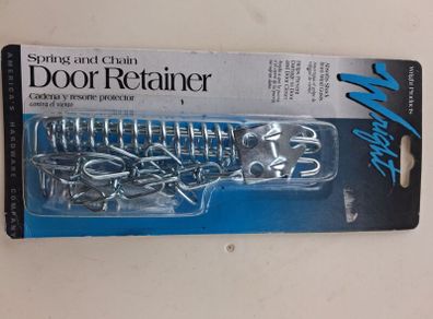 Spring and chain Door retainer. Absorbs Shock from Wind gusts
