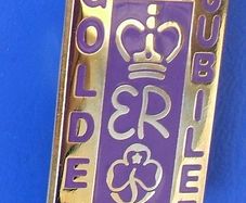 Queen Elizabeth II Golden Jubilee 2002 - a commemorative badge issued by The Girl Guides Association